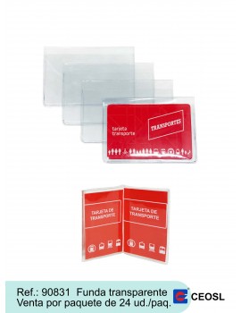 Funda tarjeta transporte transparente
