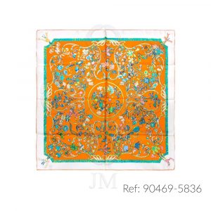 Pañuelo de seda estampado floral