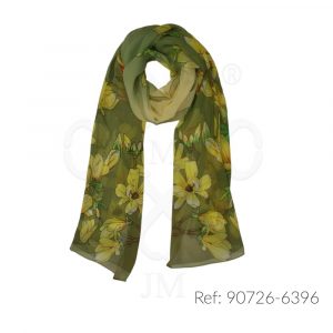 Fular de seda estampado flores
