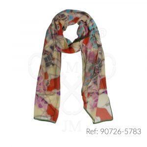 Fular de seda estampado floral