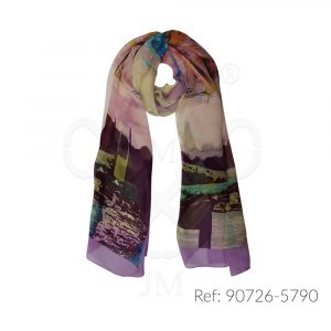 Fular de seda estampado