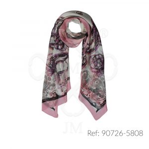 Fular de seda estampado