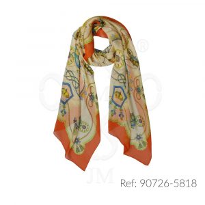 Fular de seda estampado