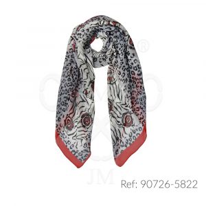 Fular de seda estampado
