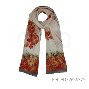 Fular de seda estampado