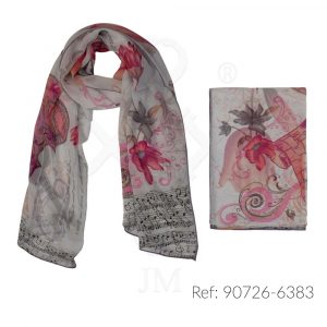 Fular de seda estampado