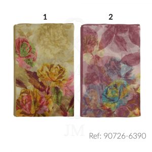 Fular de seda estampado flores
