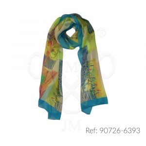 Fular de seda estampado