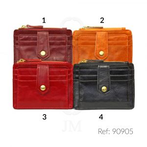 Monedero-tarjetero de piel