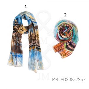 Fular estampado de seda