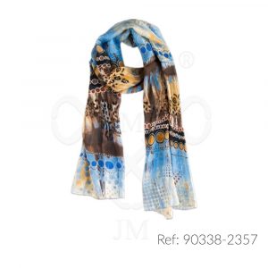 Fular estampado de seda