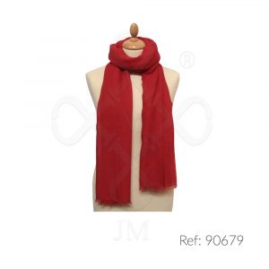 Fular liso con fleco