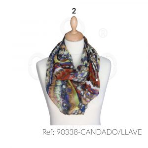 Fular de seda-candado/llave