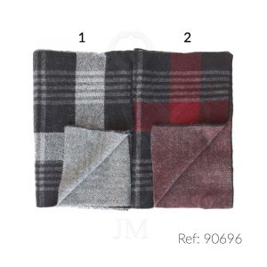 Bufanda de lana reversible cuadros