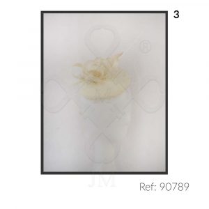 Tocado de lino y pluma