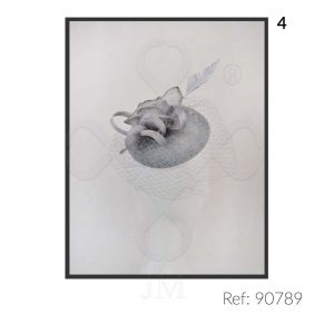 Tocado de lino y pluma